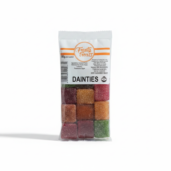 Fruity Treats Dainties 90g - colourful fruit jelly squares